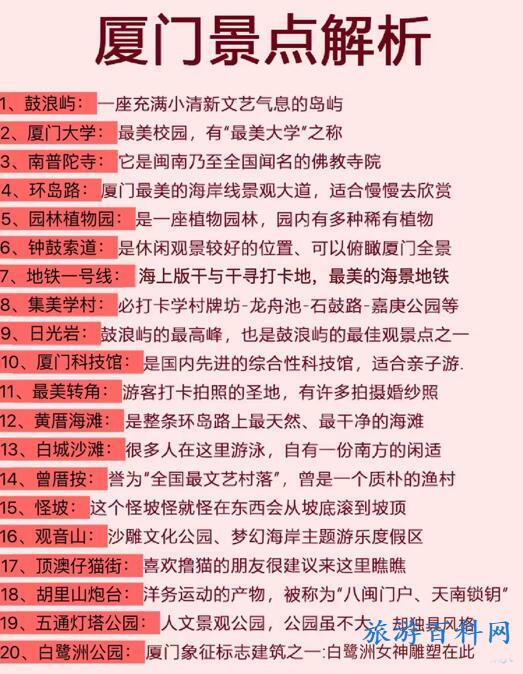 厦门旅游路线（厦门旅游路线图）
